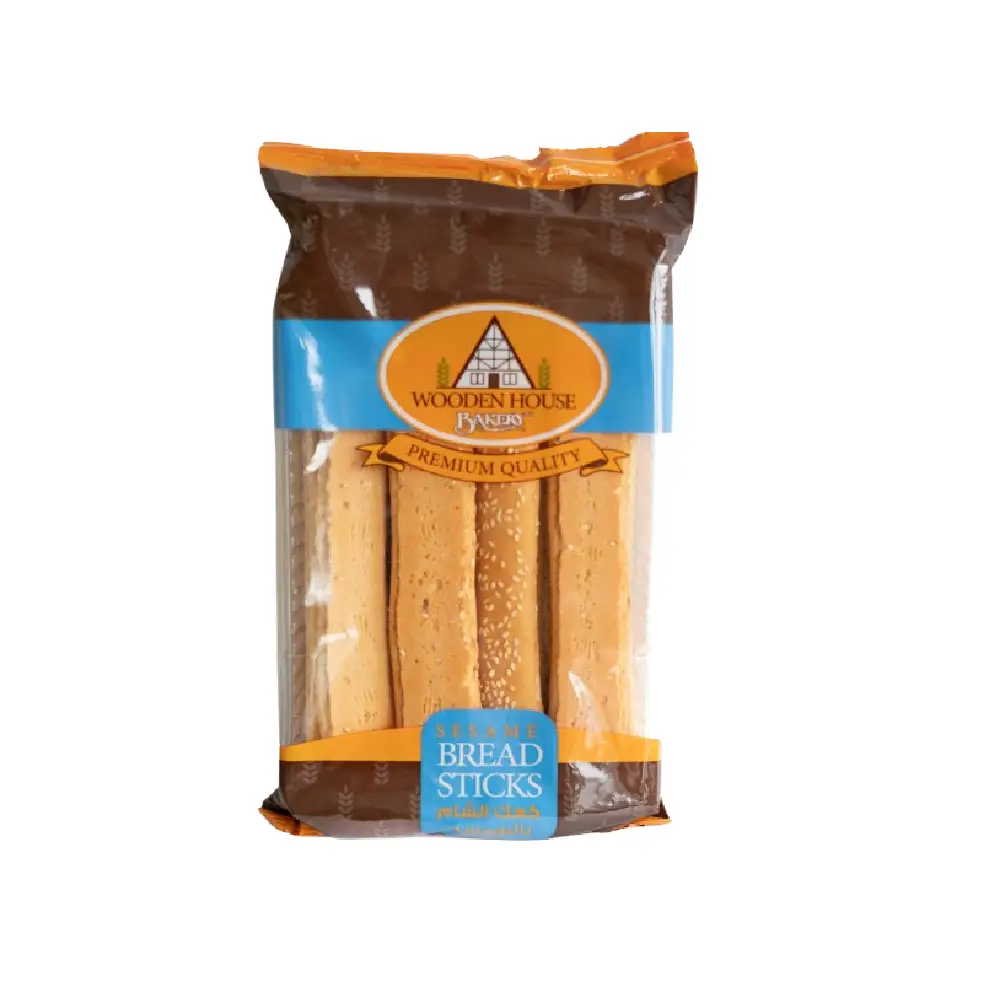 Package of Wooden House Sesame Breadsticks.