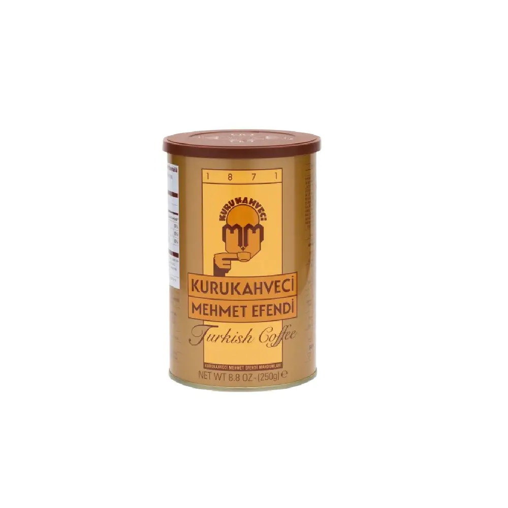 Container of Mehmet Efendi Turkish Ground Coffee 250g.