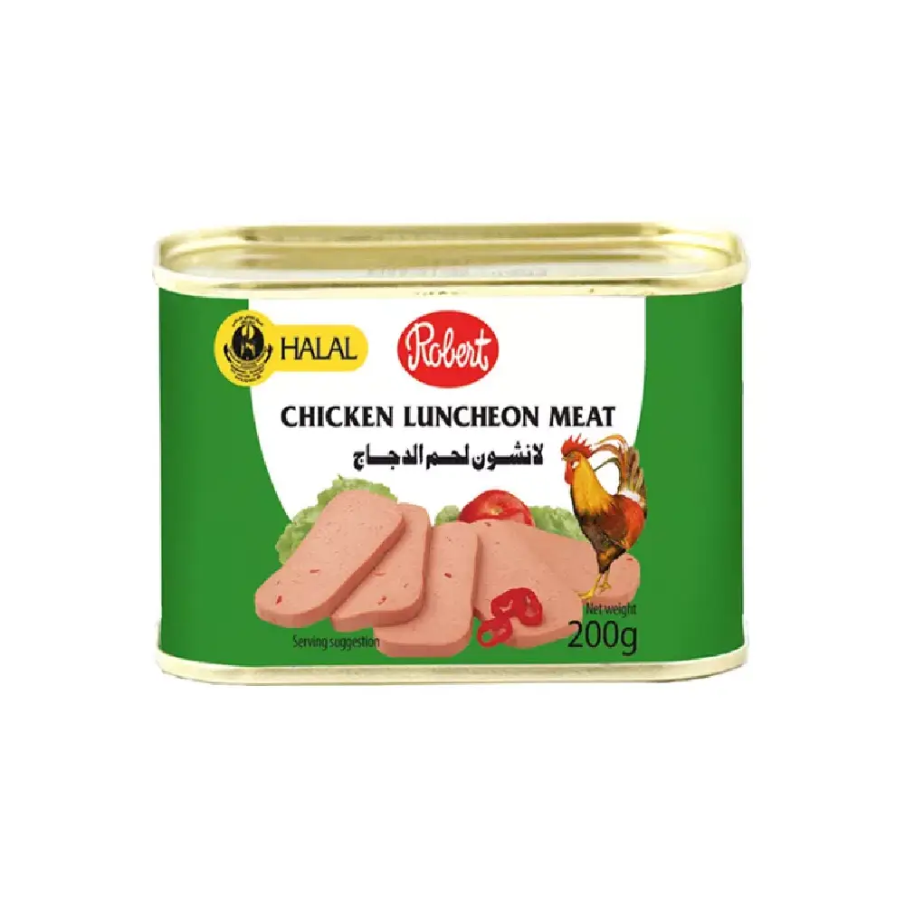 Can of Robert Halal Spicy Canned Chicken 200g.