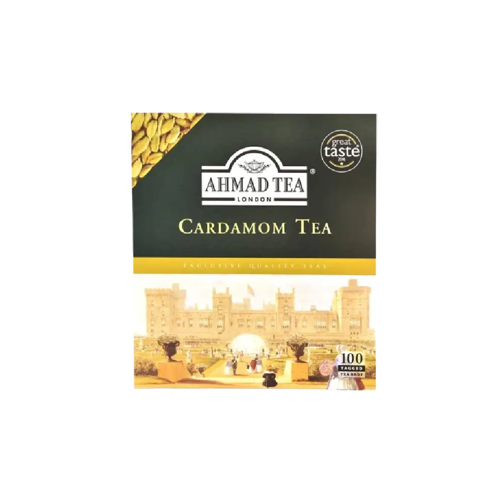 Box of Ahmad Tea Cardamom.