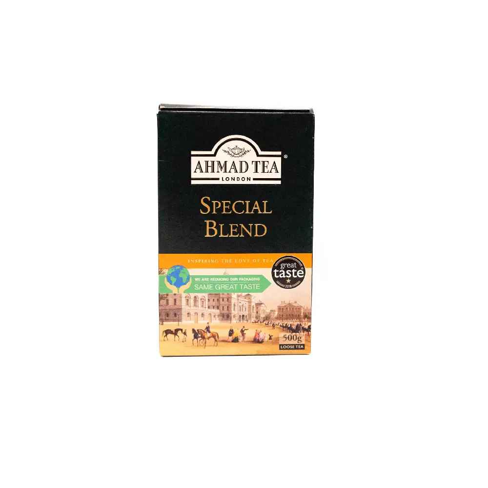Box of Ahmad Special Blend Black Tea 500g.