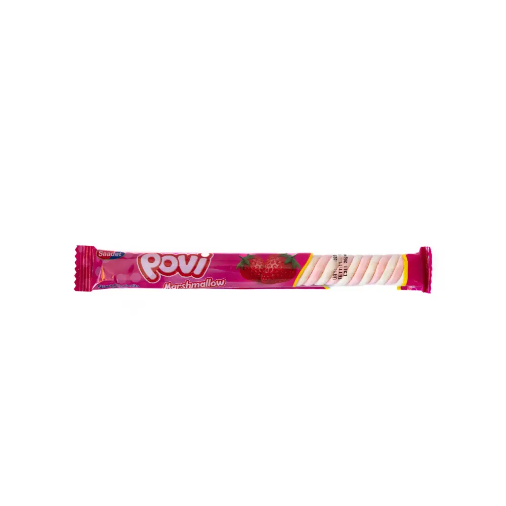 Package of Povi Strawberry & Vanilla Meringue 20g.