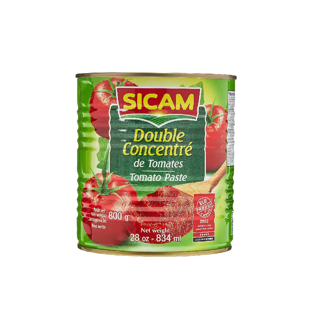 Can of Sicam Double Concentrated Tomato Paste 800g.