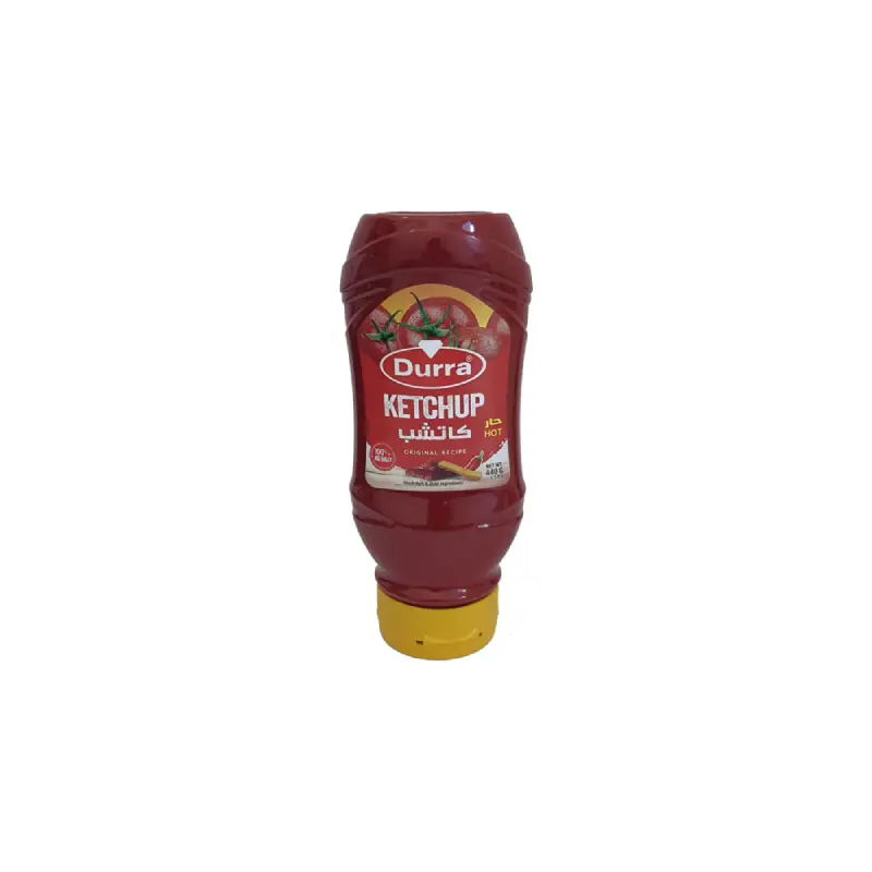 Bottle of Durra Hot Ketchup 440g.