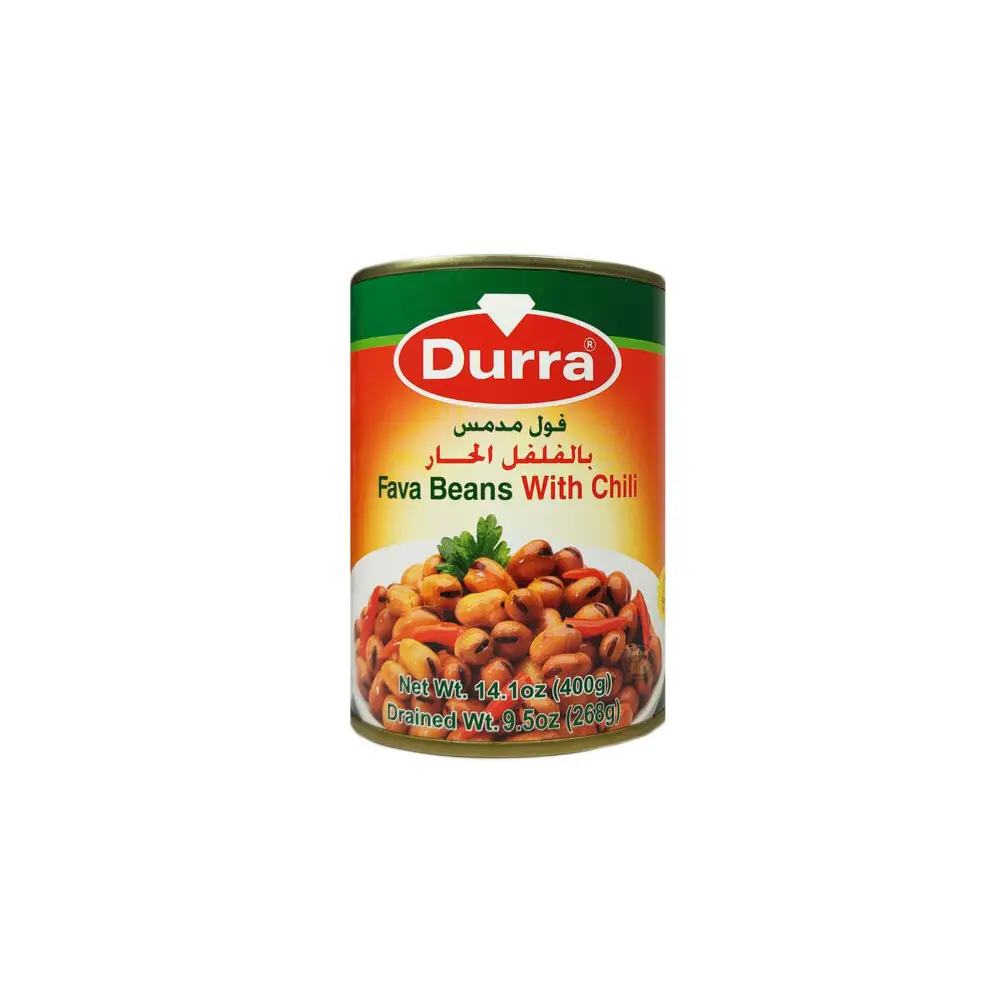Can of Durra Fava Beans with Chili 400g.