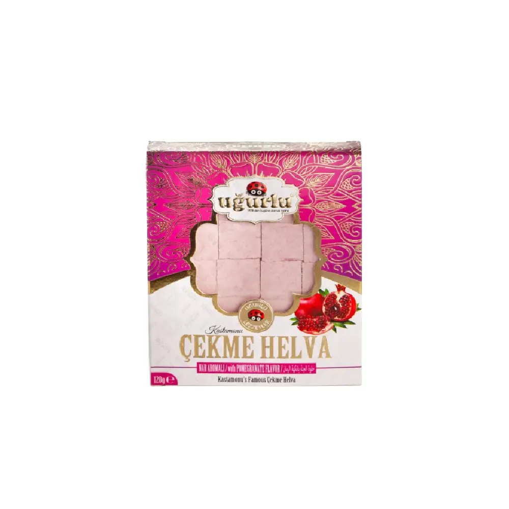 Box of Ugurlu Pomegranate Flavored Halva 120g.