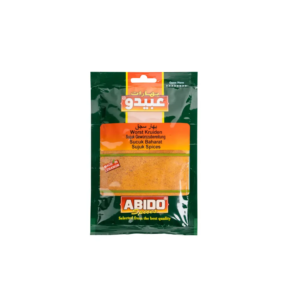 Package of Abido Sausage Spices 50g.