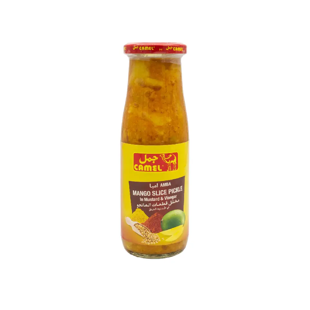 Bottle of Mango Pickles 400g in Mustard and Vinegar.